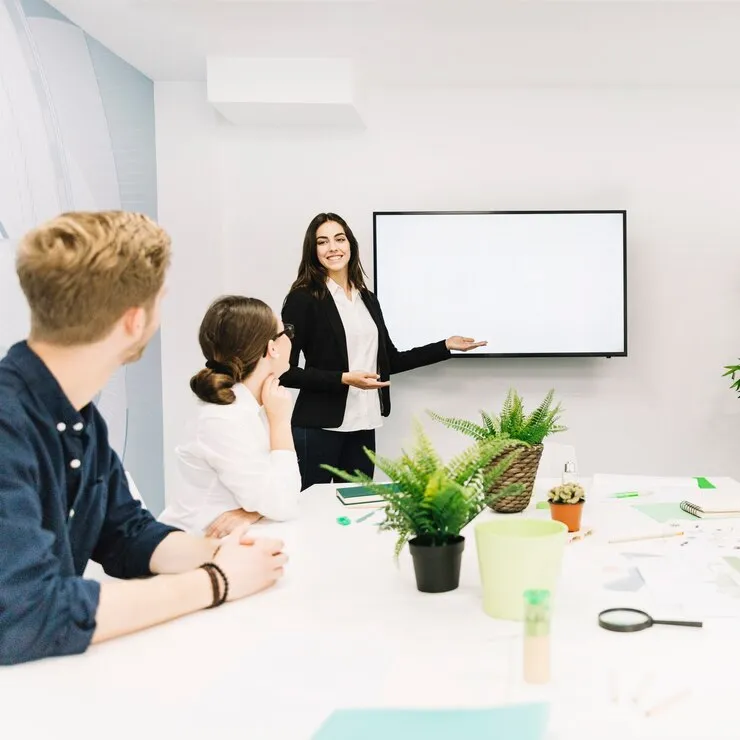business partners looking female