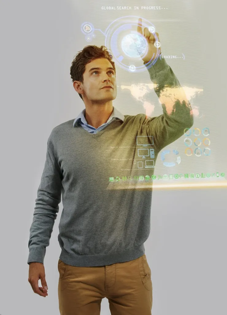 photo manipulated shot young man